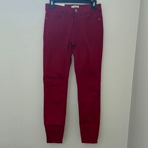 L'AGENCE Red Ankle Cropped Jeans with Slim Fit Design